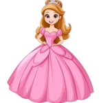 —Pngtree—cheerful cartoon princess with long_19769411